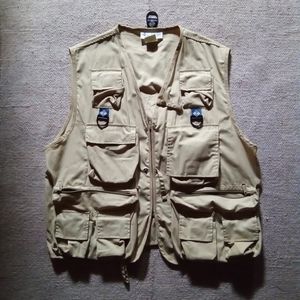 Columbia Khaki 12 Pocket Fly Fishing/Outdoor Vest ~ Sz L/XL